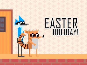 Mordecai and Rigby Easter Holiday Image